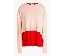 Layered two-tone wool sweater - Pink