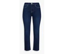 Le High Straight cropped high-rise straight-leg jeans - Blue