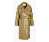 Coated cotton-canvas trench coat - Green