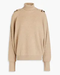 Brunello Cucinelli Ribbed mélange cashmere turtleneck sweater - Neutral Neutral