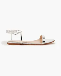 Gianvito Rossi Embellished mirrored-leather sandals - Metallic Metallic