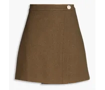 Julieta wool-blend mini wrap skirt - Neutral