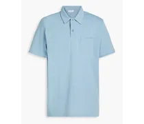 Cotton-mesh polo shirt - Blue