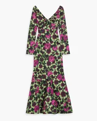 AGUA BENDITA Nube Fortuna floral-print cotton-blend maxi dress - Purple Purple