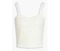 Cropped knitted tank - White