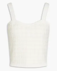 Maje Cropped knitted tank - White White