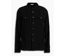 Crinkled cotton-gauze shirt - Black