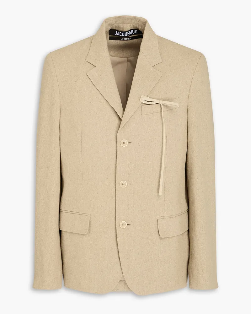 Jacquemus Appliquéd linen-canvas blazer - Neutral Neutral