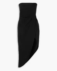 GAUGE81 Lica strapless asymmetric silk-satin dress - Black Black