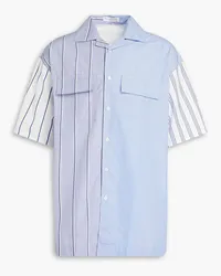 J.W.Anderson Striped cotton-blend poplin shirt - Blue Blue