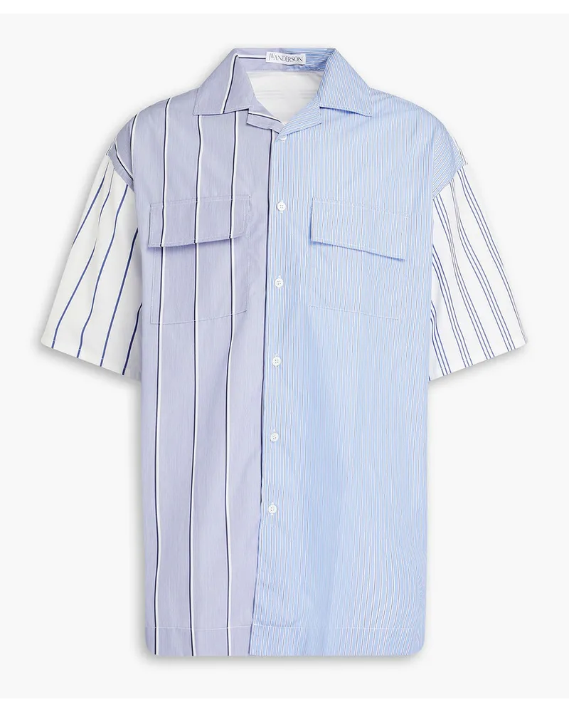 J.W.Anderson Striped cotton-blend poplin shirt - Blue Blue