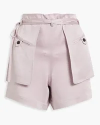 Valentino Garavani Layered hammered-satin shorts - Purple Purple