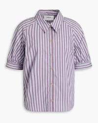 ba&sh Hola striped stretch-cotton poplin shirt - Blue Blue