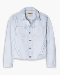 L'Agence Janelle frayed denim jacket - Blue Blue