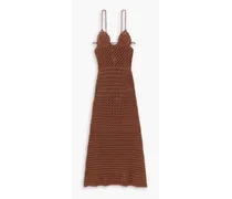 Mother Nature crocheted cotton maxi dress - Brown