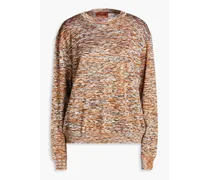 Marled knitted sweater - Brown