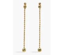 Gold-plated crystal earrings - Metallic