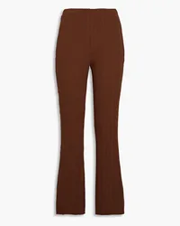 Vince Ribbed-knit flared pants - Brown Brown