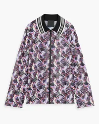 Anna Sui Floral-print satin-jersey shirt - Purple Purple