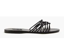Andrea knotted faux leather sandals - Black