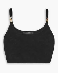 Versace La Greca copped embellished knitted top - Black Black