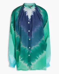 For Restless Sleepers F.R For Restless Sleepers - Piroi tie-dyed silk-georgette blouse - Blue Blue