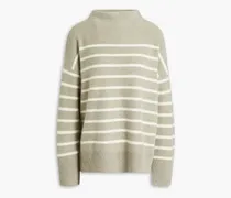 Striped cashmere turtleneck sweater - Gray