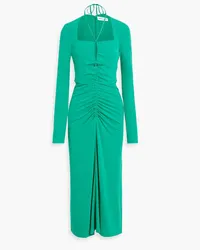 Rebecca Vallance Edie cutout ruched jersey midi dress - Green Green