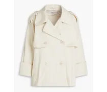 Brone double-breasted cotton-gabardine jacket - White