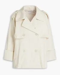 ba&sh Brone double-breasted cotton-gabardine jacket - White White