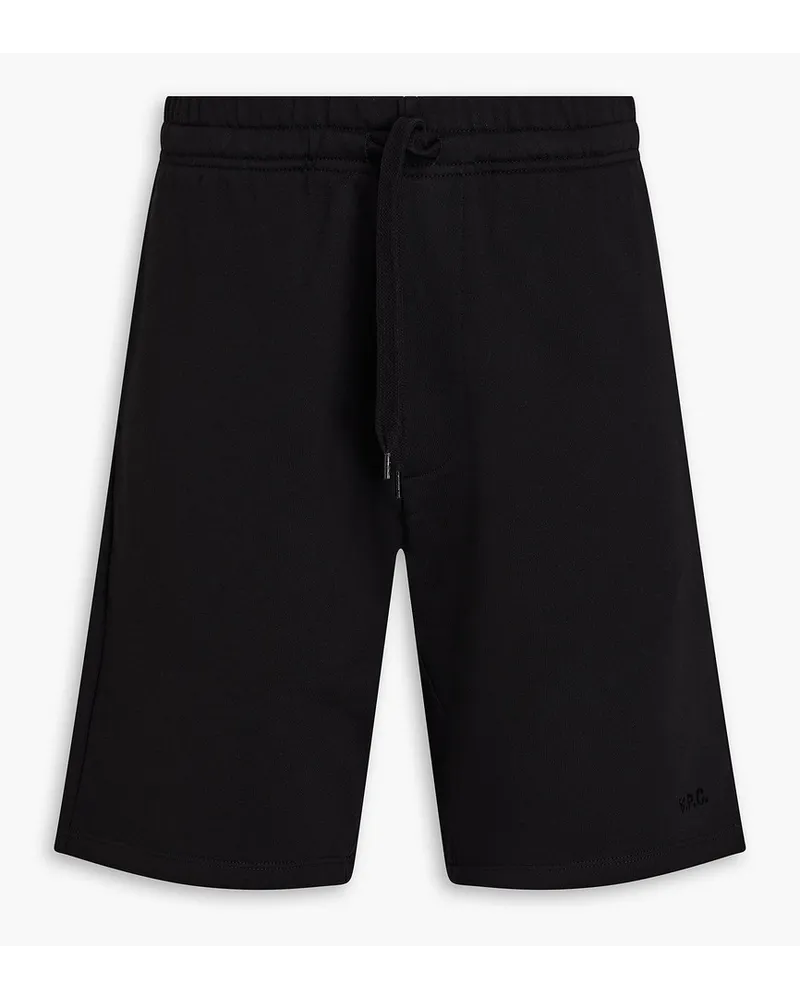 A.P.C. French cotton-terry drawstring shorts - Black Black