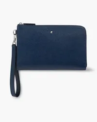 Montblanc Sartorial textured-leather pouch - Blue - OneSize Blue