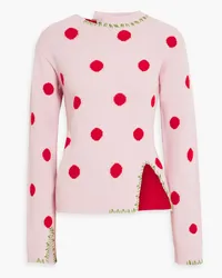 Marni Polka-dot jacquard-knit wool sweater - Pink Pink