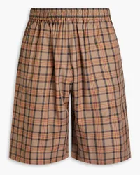 Studio Nicholson Checked cotton-twill shorts - Brown Brown