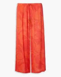 Etro Cropped printed crepe wide-leg pants - Orange Orange