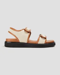 Claudie Pierlot Leather and canvas sandals - White White