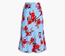 Beverly floral-print cady skirt - Blue