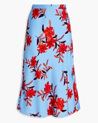 Diane von Furstenberg Beverly floral-print cady skirt - Blue Blue