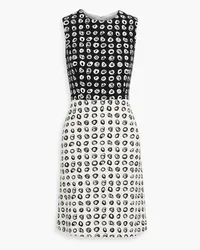 Oscar de la Renta Two-tone printed cotton-blend tweed mini dress - Black Black