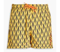 Mid-length printed swim shorts - Yellow