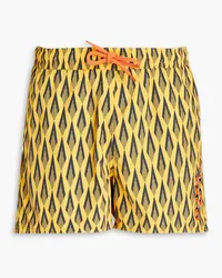 Paco Rabanne Mid-length printed swim shorts - Yellow Yellow