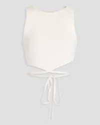 Alice + Olivia Alice Olivia - Cropped stretch-jersey top - White White