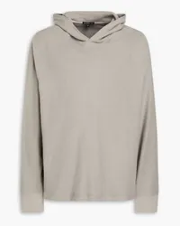 James Perse Waffle-knit cotton and cashmere-blend hoodie - Neutral Neutral