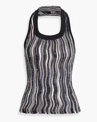 Missoni Sequin-embellished crochet-knit halterneck top - Purple Purple