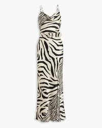 NICHOLAS Simone zebra-print silk-satin maxi dress - Animal print Animal