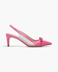 RED Valentino Sandie bow-embellished PVC and leather slingback pumps - Pink Pink