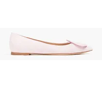 Gianvito Rossi Appliquéd suede point-toe flats - Pink Pink