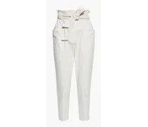 Tomor cropped cotton and wool-blend twill tapered pants - White