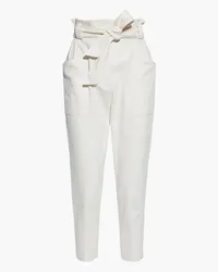 IRO Tomor cropped cotton and wool-blend twill tapered pants - White White