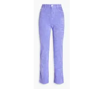 Mockumentary cotton-blend terry bootcut pants - Purple